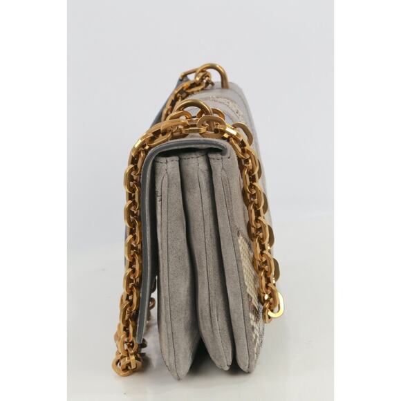 Prada Crocodile Python Suede Leather Exotic Skin Patchwork Flap Shoulder Bag - Picture 12 of 16